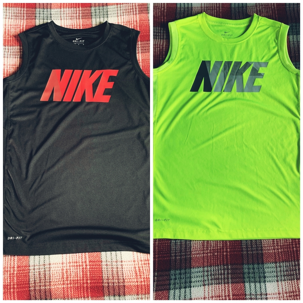 2 Boy's Nike dri- fit tanks size large